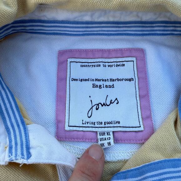 Joules Polo Shirt Women’s M/L US 12 Yellow Prep Style - Picture 2 of 5